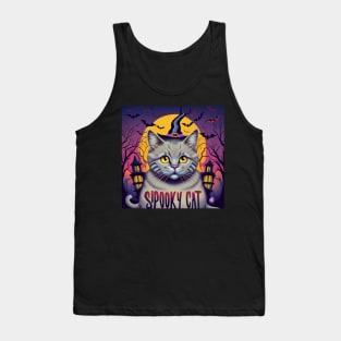Spooky Cat in an Amazing Setting Tank Top